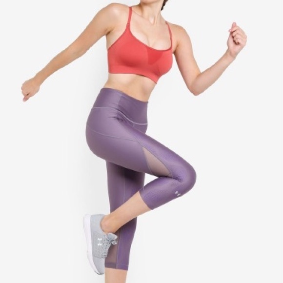New: Under Armour Women’s Activewear HG High Waist Metallic Purple Legging - Picture 3 of 4